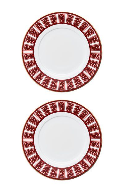 Набор из 2-х десертных тарелок "Аркадия", красный, фарфор, Baccarat