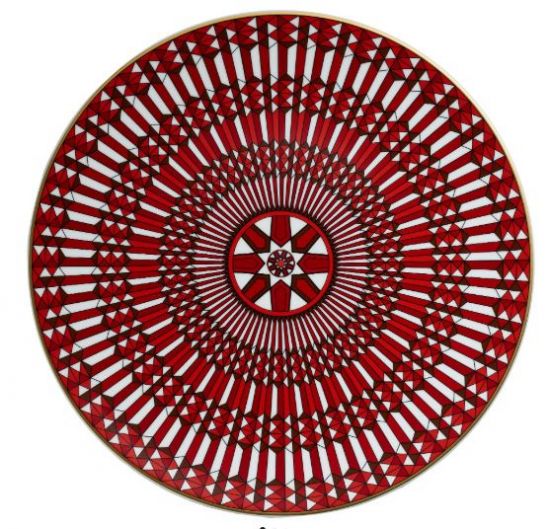 Подстановочная тарелка 31 см., "Аркадия", красный, фарфор, Baccarat